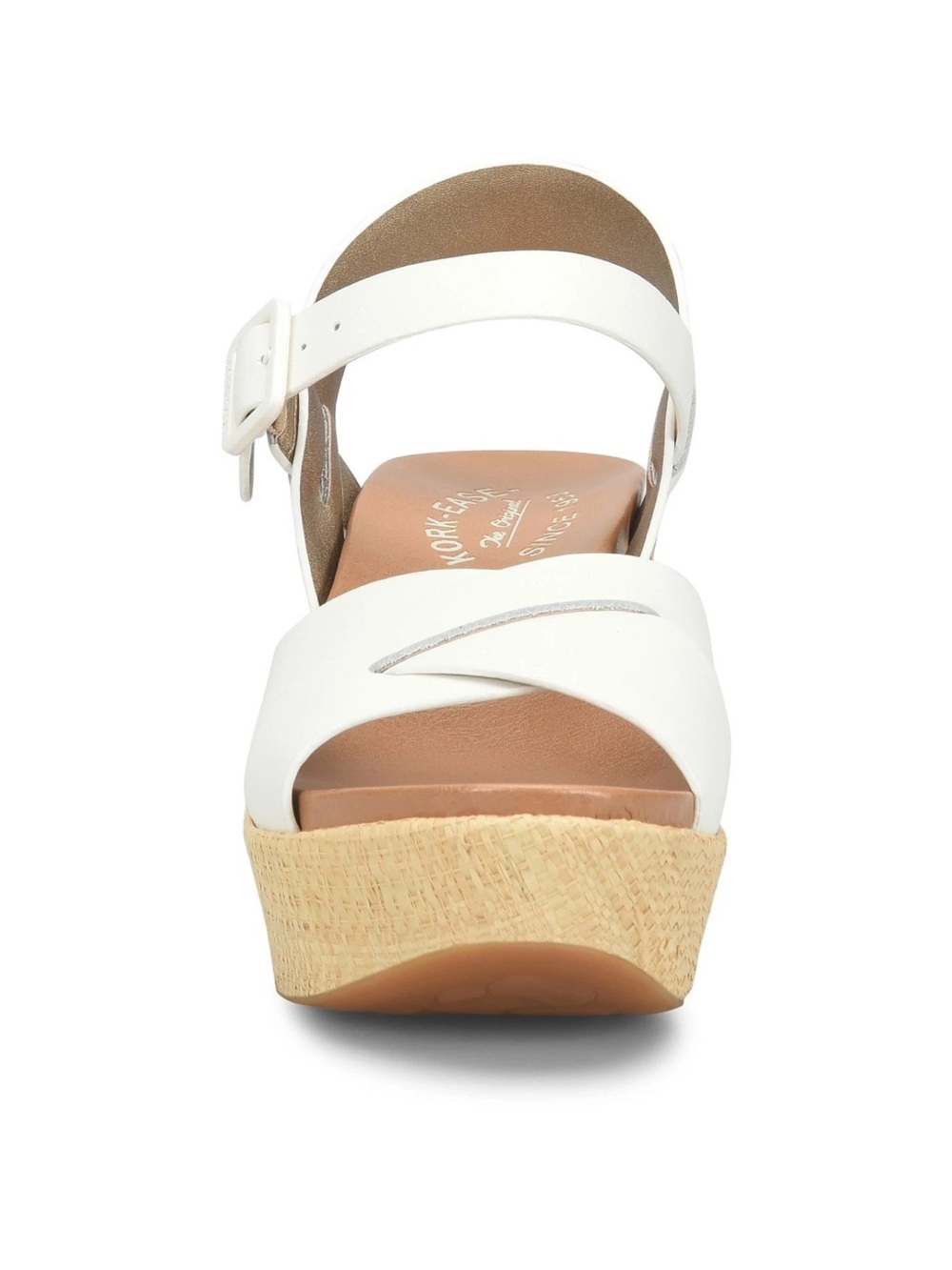 Kork-Ease White Leather Crisscross Ankle-Strap Wedges NEW SIZE 8 - Picture 4 of 11